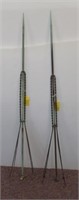 (2) Vintage 59" lightning rods with 4-leg shinn