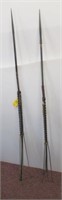 (2) 66" Vintage lightning rods with 4-leg twisted