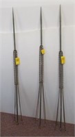 (3) 60" Vintage lightning rods with 4-leg twisted