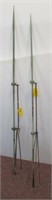 (2) 65" Vintage lightning rods with 3-leg stands