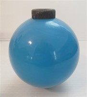 Vintage 4-1/2" round blue opal milk glass