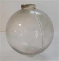 Vintage 4-1/2" round clear glass lightning rod