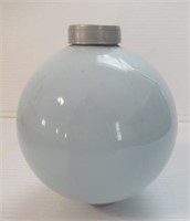 Vintage 4-1/2" round light blue milk glass
