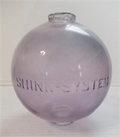 Vintage Shinn-system 4-1/2" round amethyst glass
