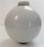 Vintage 4-1/2" round white milk glass lightning