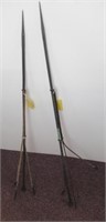 (2) Vintage lightning rods with 3-leg twisted