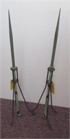 (2) Vintage 29" lightning rods with 3-leg stands.