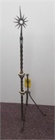 Vintage 38" twisted metal lightning rod, 3-leg