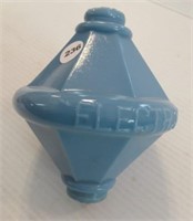 Vintage Electra cone blue milk glass lightning