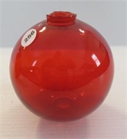 Vintage 4-1/2" round cased strawberry red glass