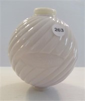 Modern Mast 5" round swirl white milk glass