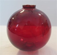 Vintage 4-1/2" round true cherry red glass