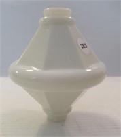 Modern Electra cone unembossed white milk glass