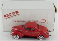 Danbury Mint 1940 Red Ford Deluxe Coupe w/