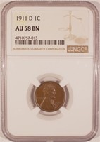 A 2nd Very Choice AU 1911-D Lincoln Cent