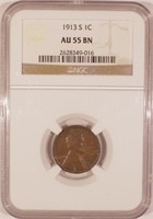 Choice AU 1913-S Cent