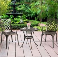 Costway Outdoor Cast Aluminum Arm Dining Chairs-2