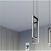 Black Aionna 1-Light Unique Rectangle LED Pendant