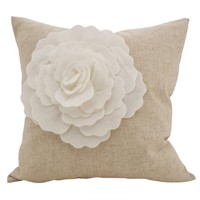 Keech Lotus Flower Statement Cotton Throw Pillow