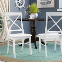 Wht-Brookwood Solid Wood Cross Back Side Chair(2)
