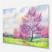 Spring Landscape Floral - Wrapped Canvas 40"x20"
