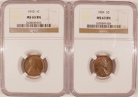 Choice Mint State Lincoln Cent Pair