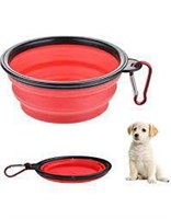 Travel Dog Water Bowl Red & Black 5"