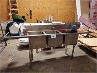 3 compartment stainless steel sink
