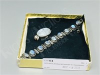 925 silver pendant & bracelet w/ moonstones
