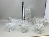 6 pcs cut glass serving dishes-exc. condition