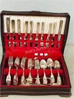 Cutlery chest, full English EP flatware 10 places