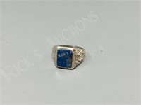 835 silver ring-Lapis Lazuli stone size 11