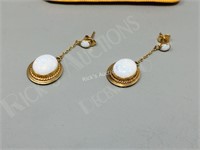 pair- Gold & Opal earrings10K gold  tested