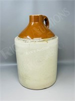 large brown crockery jug - approx 2 g.