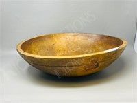 antique carved wood mixing bowl