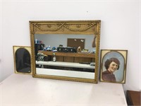 Gold Framed Mirror & Picture Frames