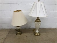 (2) Porcelain & Brass Lamps