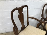 (3) Queen Anne Style Dining Arm Chairs