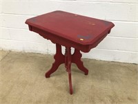 Vtg. Red Painted Parlor Table