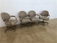 (4) Modern Rolling Dinette Chairs.