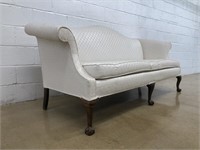 Upholstered Camelback Sofa