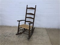 Antique Ladderback Rocking Chair