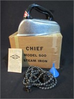 A Vintage Steam Iron With Original Box
