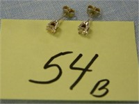14kt White Gold, .7gr. 1/2 TW Earrings w/Screw