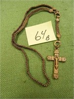 Victorian Watch Chain with Religious Cross