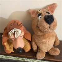 Rubber faced dog and scrappy doo stuffed animals