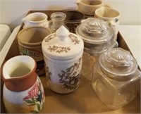 ASSORTED CREAM PITCHERS AND JARS