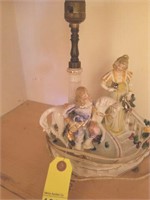 VICTORIAN PORCELAIN FIGURINE LAMP