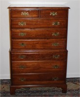 Henkel Harris solid cherry tall chest on chest