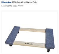 Milwaukee 1000-lb 4-Wheel Wood Dolly